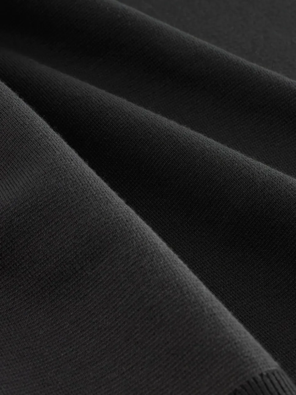 Black Plain N.Premium Slim Fit Premium Viscose Quarter Zip Neck Jumper