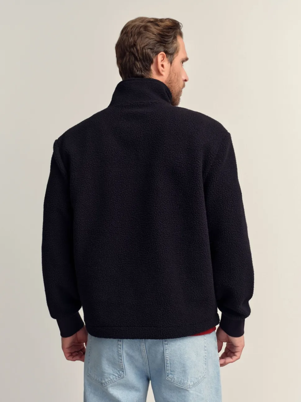 Black Quarter Zip Borg Fleece