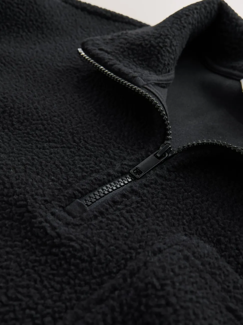 Black Quarter Zip Borg Fleece