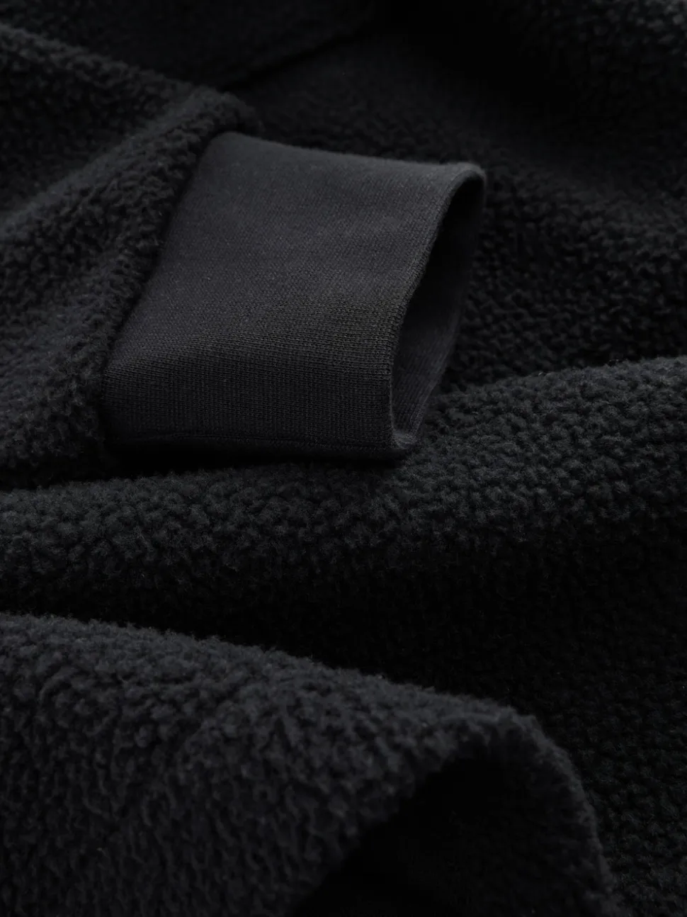 Black Quarter Zip Borg Fleece