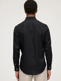 Black Regular Fit Button Down Easy Iron Oxford Shirt