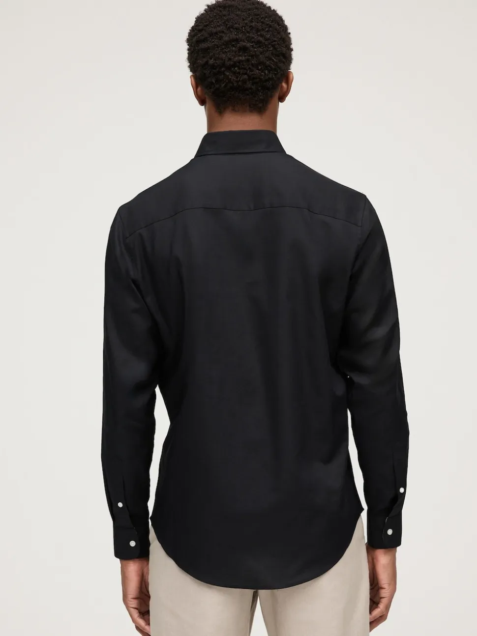 Black Regular Fit Button Down Easy Iron Oxford Shirt