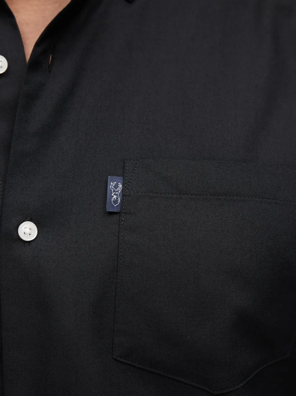 Black Regular Fit Button Down Easy Iron Oxford Shirt