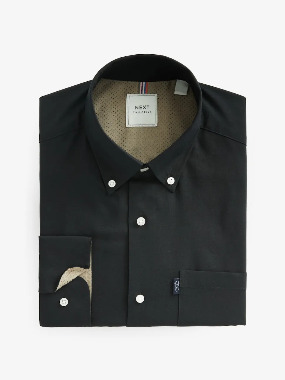 Black Regular Fit Button Down Easy Iron Oxford Shirt