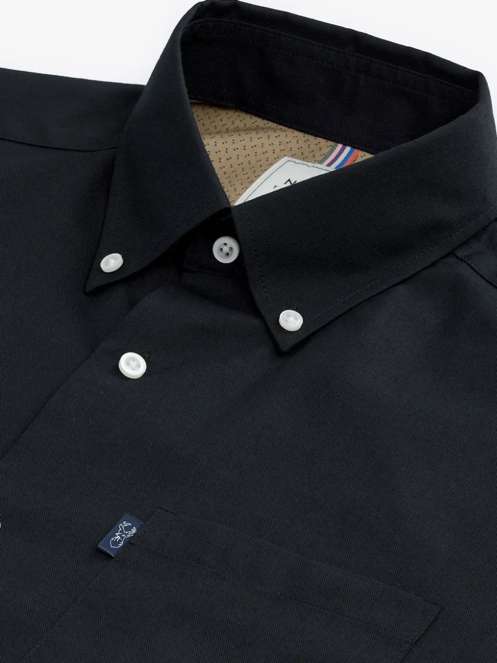 Black Regular Fit Button Down Easy Iron Oxford Shirt