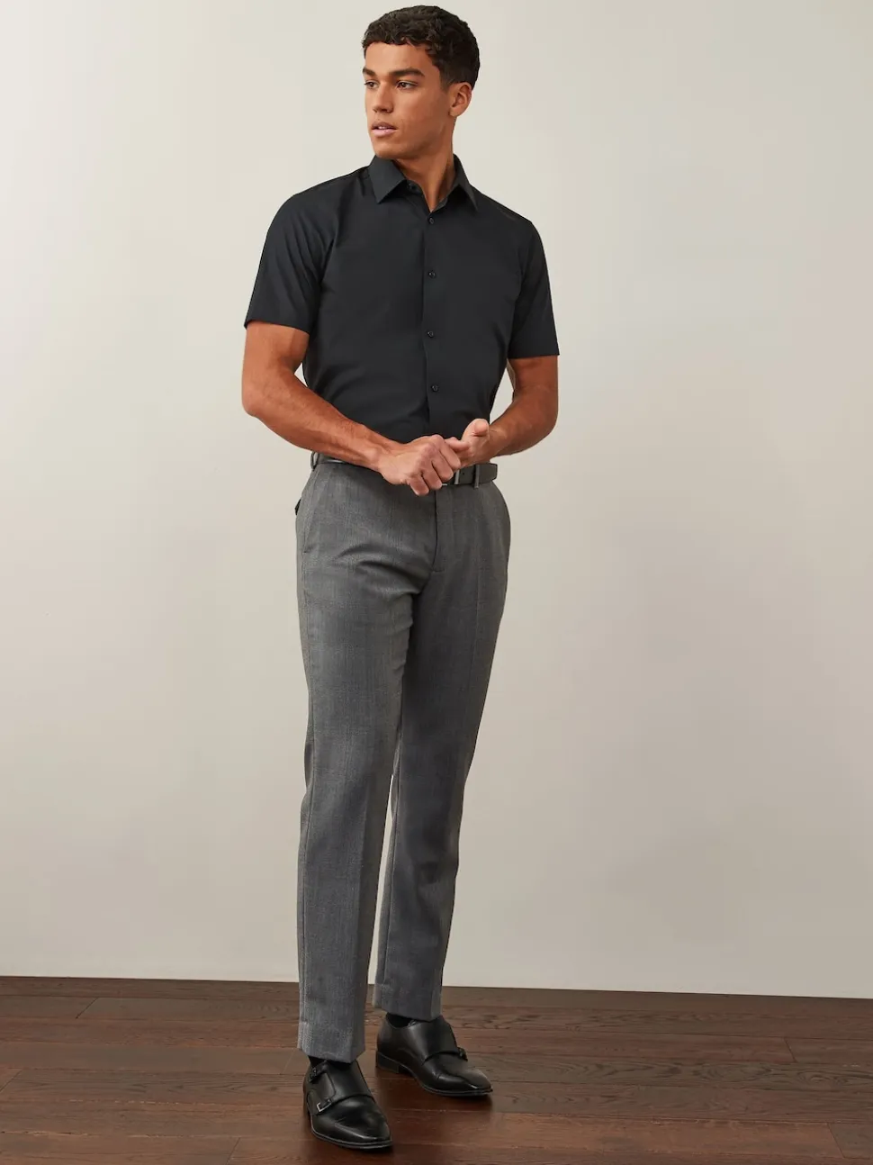 Black Regular Fit Easy Care Smart Shirt