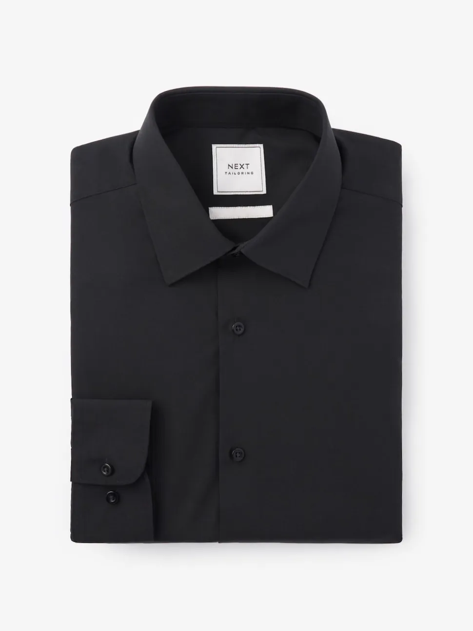 Black Regular Fit Easy Care Single Cuff Smart Shirt