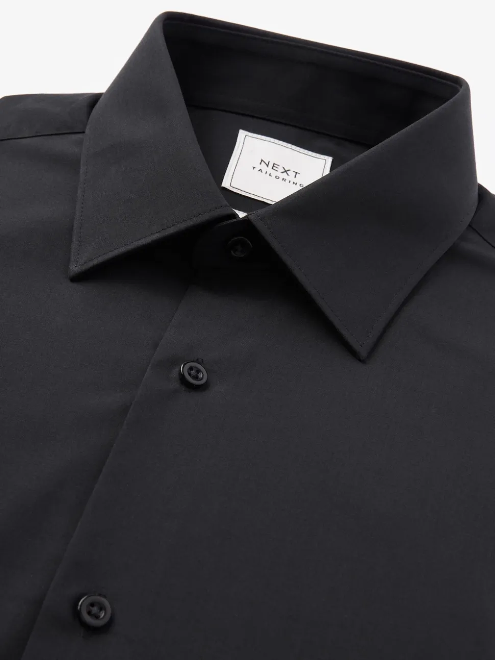 Black Regular Fit Easy Care Single Cuff Smart Shirt