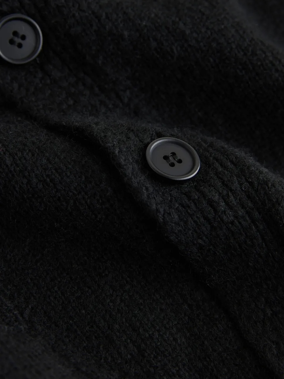 Black Regular Fit Embroidered Chest Motif Cardigan