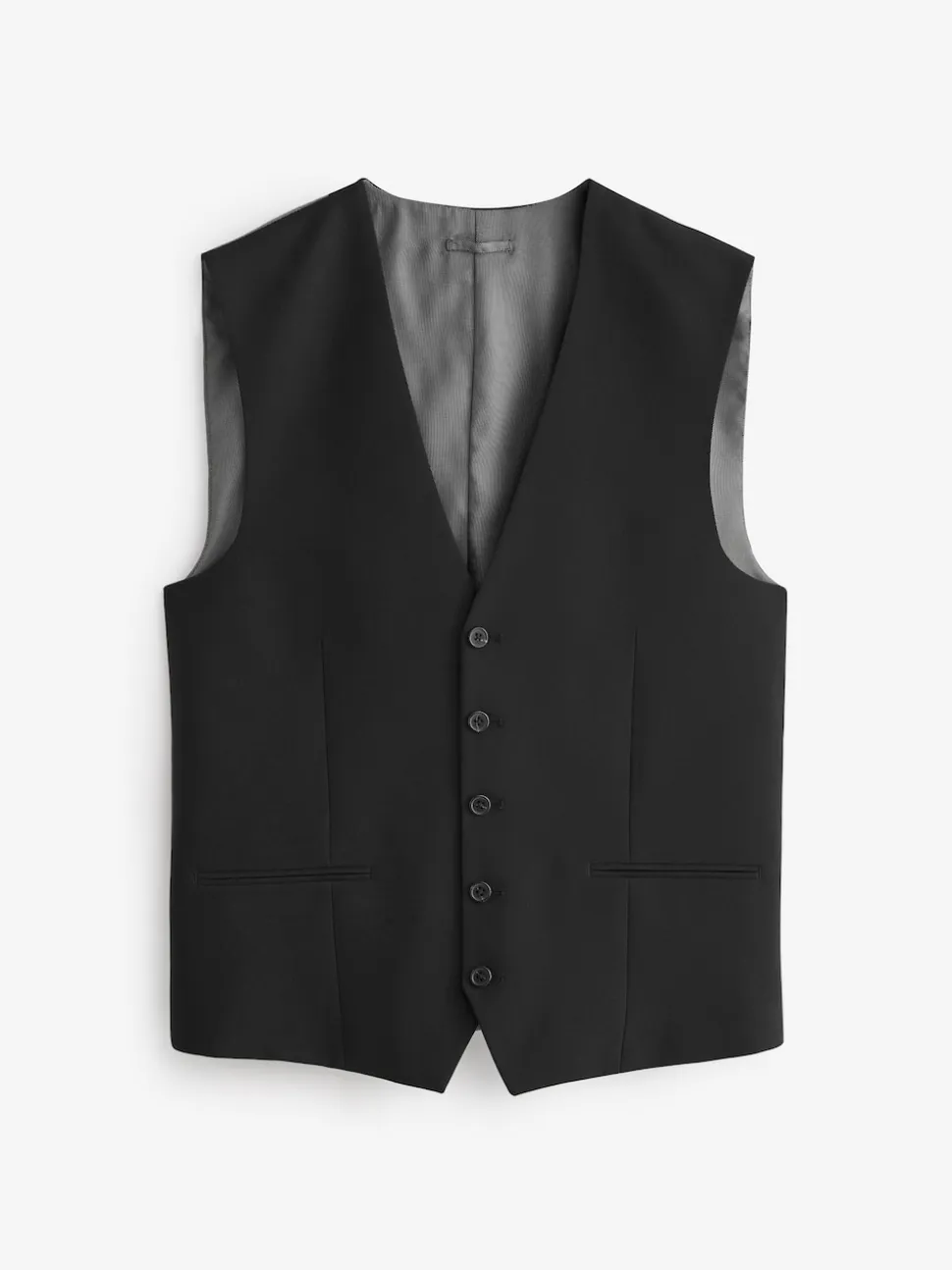 Black Regular Fit Essential Suit Waistcoat