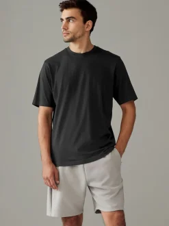 Black Regular Fit Essential Cotton T-Shirts 6 Pack