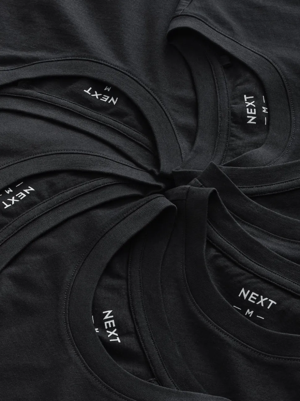 Black Regular Fit Essential Cotton T-Shirts 6 Pack