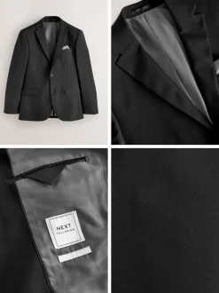Black Regular Fit Essential Suit Jacket