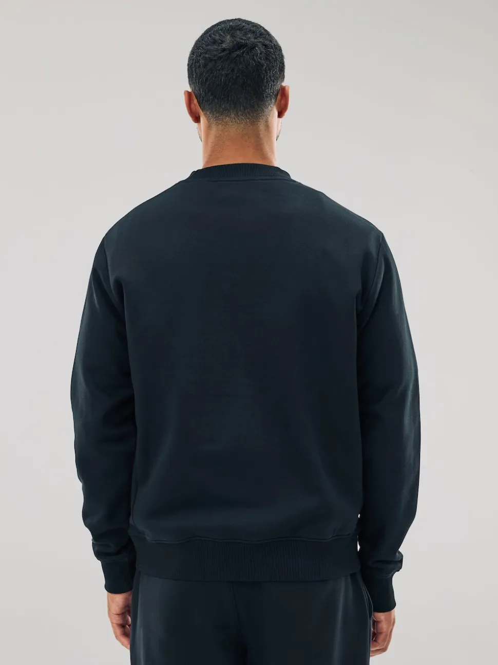 Black Regular Fit Heavyweight Cotton Rich Crew Neck Sweatshirt