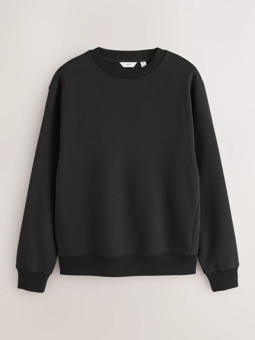 Black Regular Fit Heavyweight Cotton Rich Crew Neck Sweatshirt