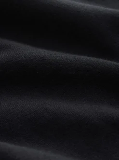 Black Regular Fit Heavyweight Cotton Rich Jersey Hoodie