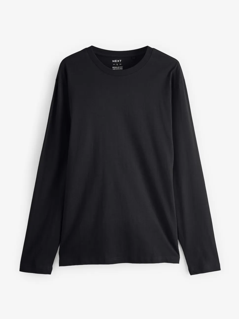 Black Regular Fit Long Sleeve Crew Neck T-Shirt