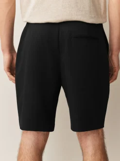 Black Regular Fit Plain Front Smart Shorts 2 Pack