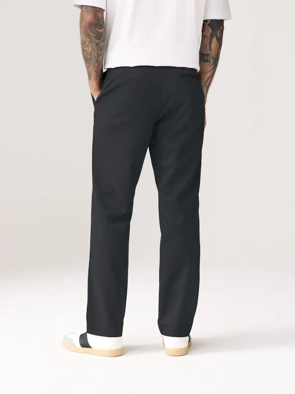 Black Regular Fit Plain Front Smart Trousers 2 Pack