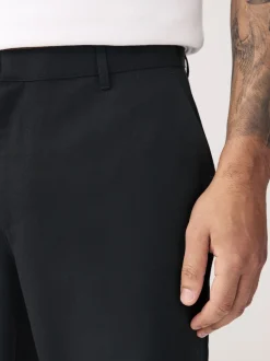 Black Regular Fit Plain Front Smart Trousers 2 Pack