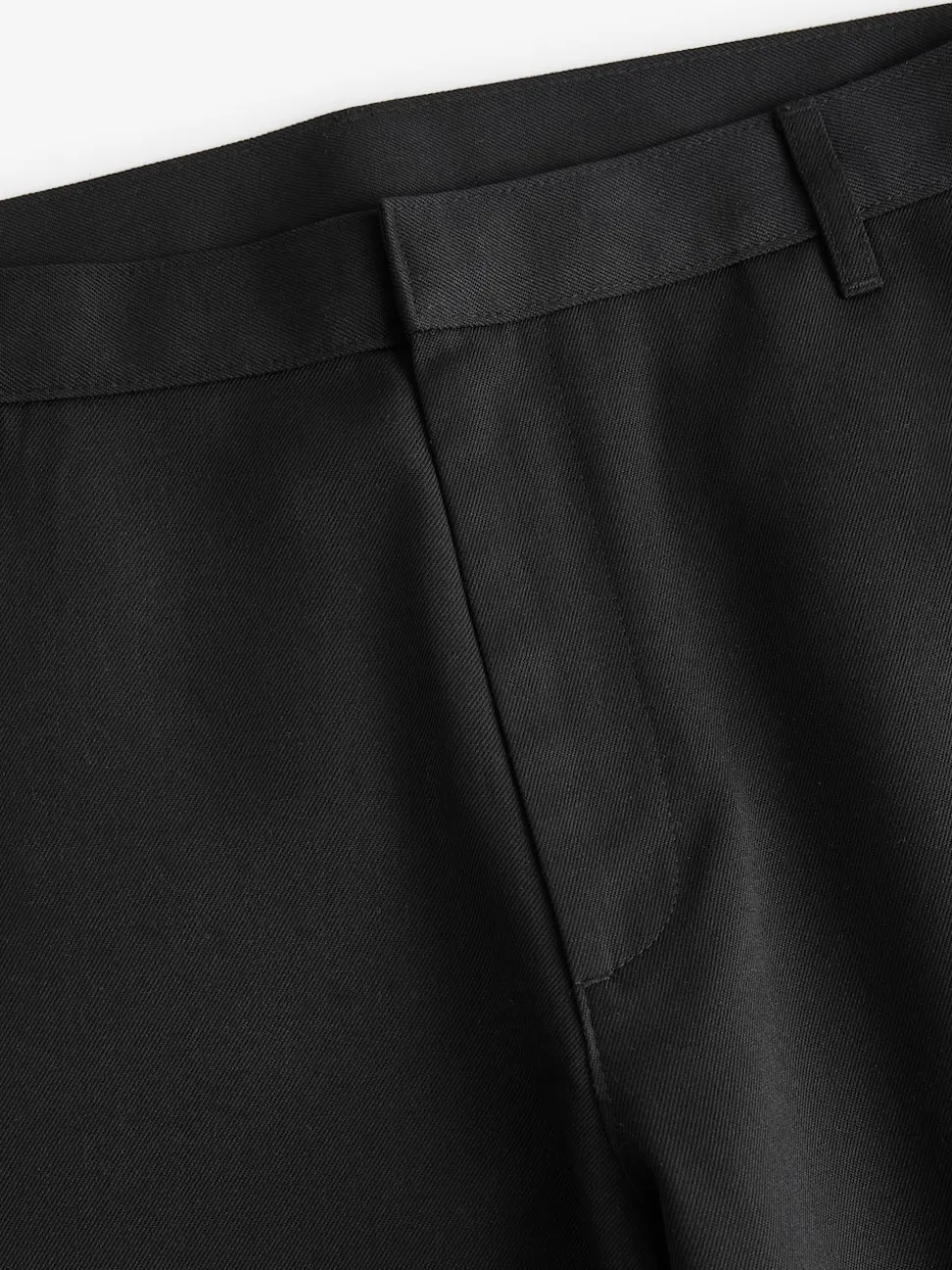 Black Regular Fit Plain Front Smart Trousers 2 Pack