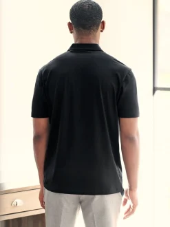 Black Regular Fit Short Sleeve Jersey Polo Shirts 3 Pack