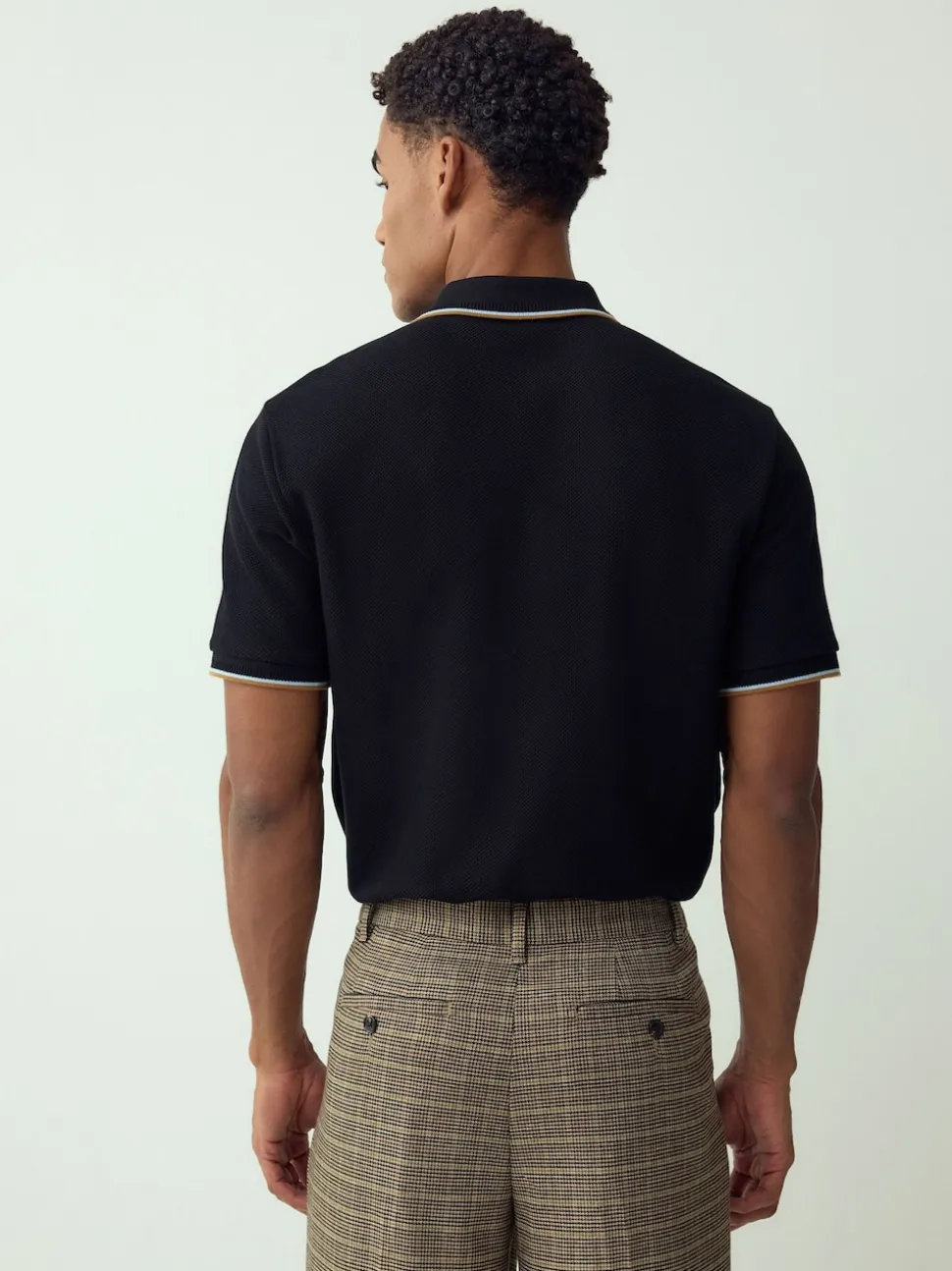 Black Regular Fit Short Sleeve Tipped Polo Shirt