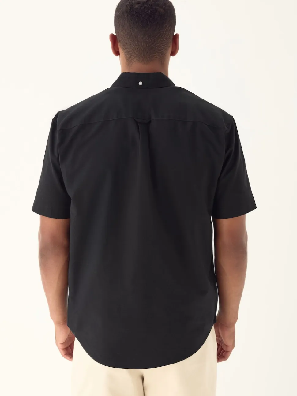 Black Regular Fit Short Sleeve Oxford Shirt