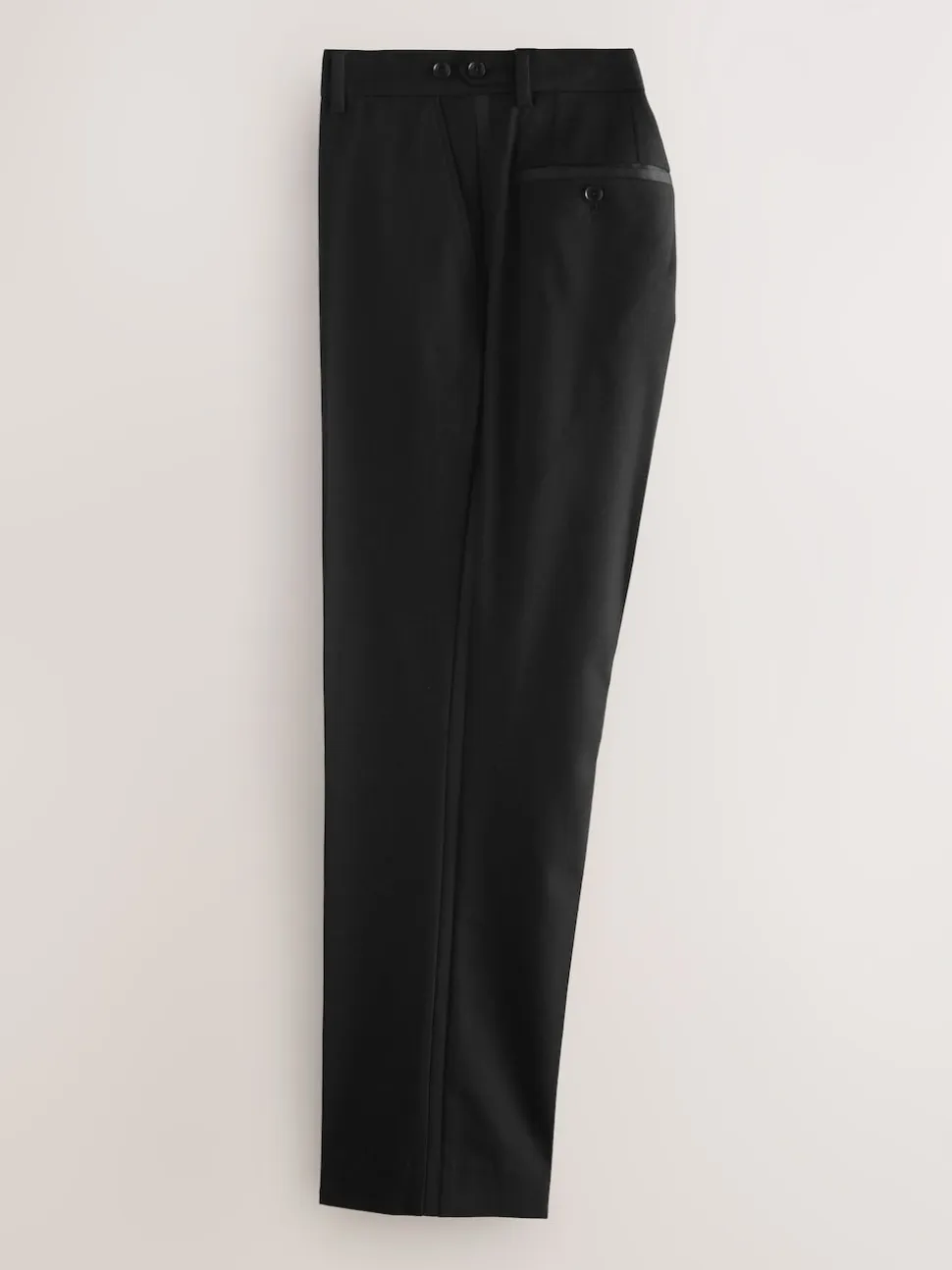Black Regular Fit Signature Marzotto Wool Tuxedo Trousers With Side Tape Detail