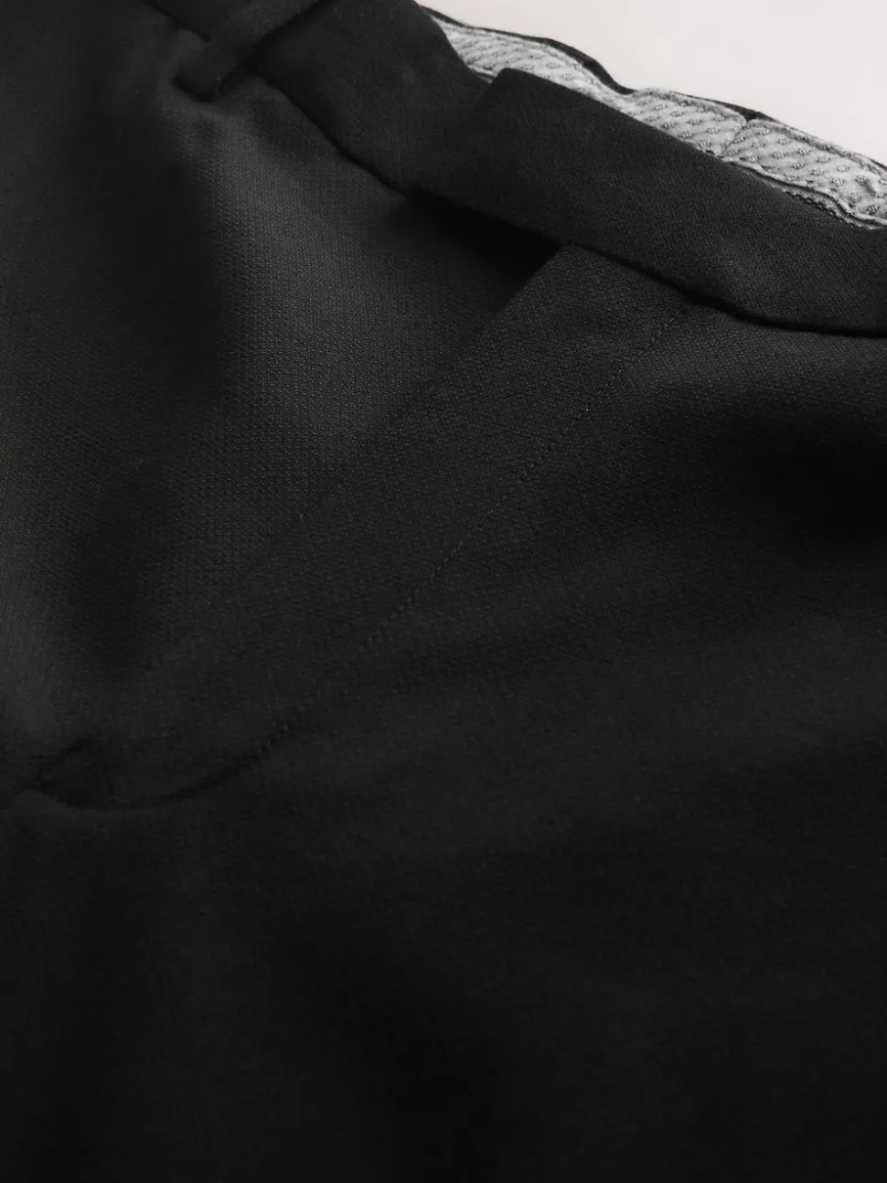 Black Regular Fit Signature Marzotto Wool Tuxedo Trousers With Side Tape Detail