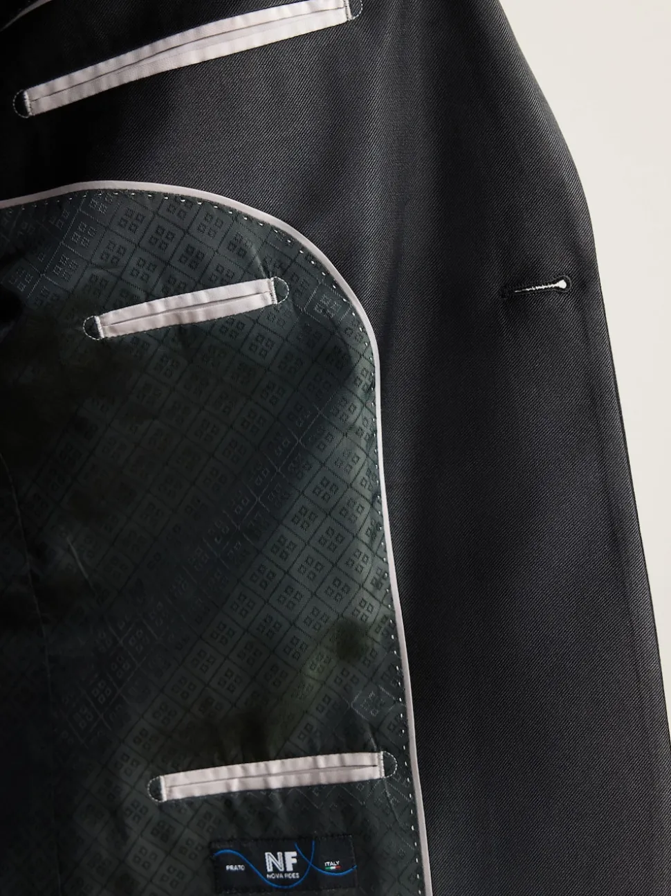 Black Regular Fit Signature Nova Fides 100% Italian Wool Tuxedo Suit Jacket