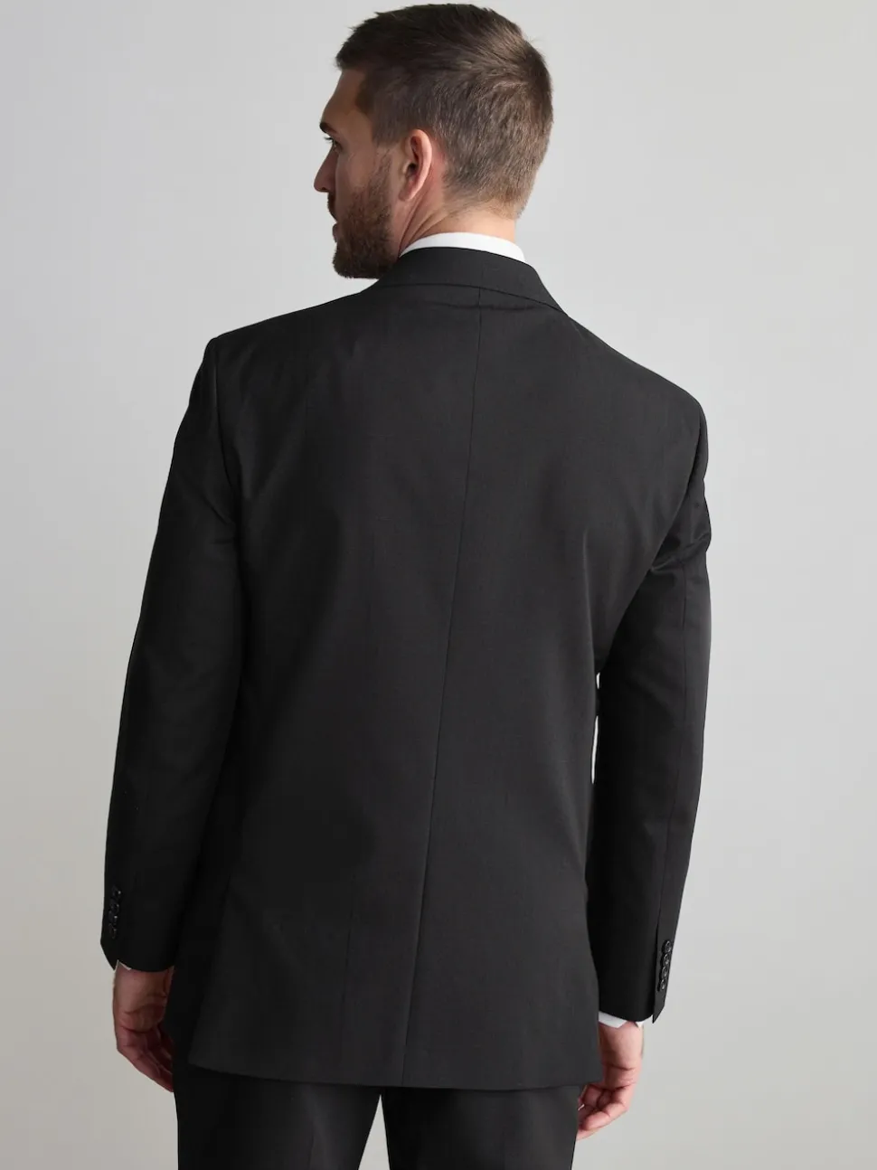 Black Regular Fit Signature Nova Fides 100% Italian Wool Suit Jacket