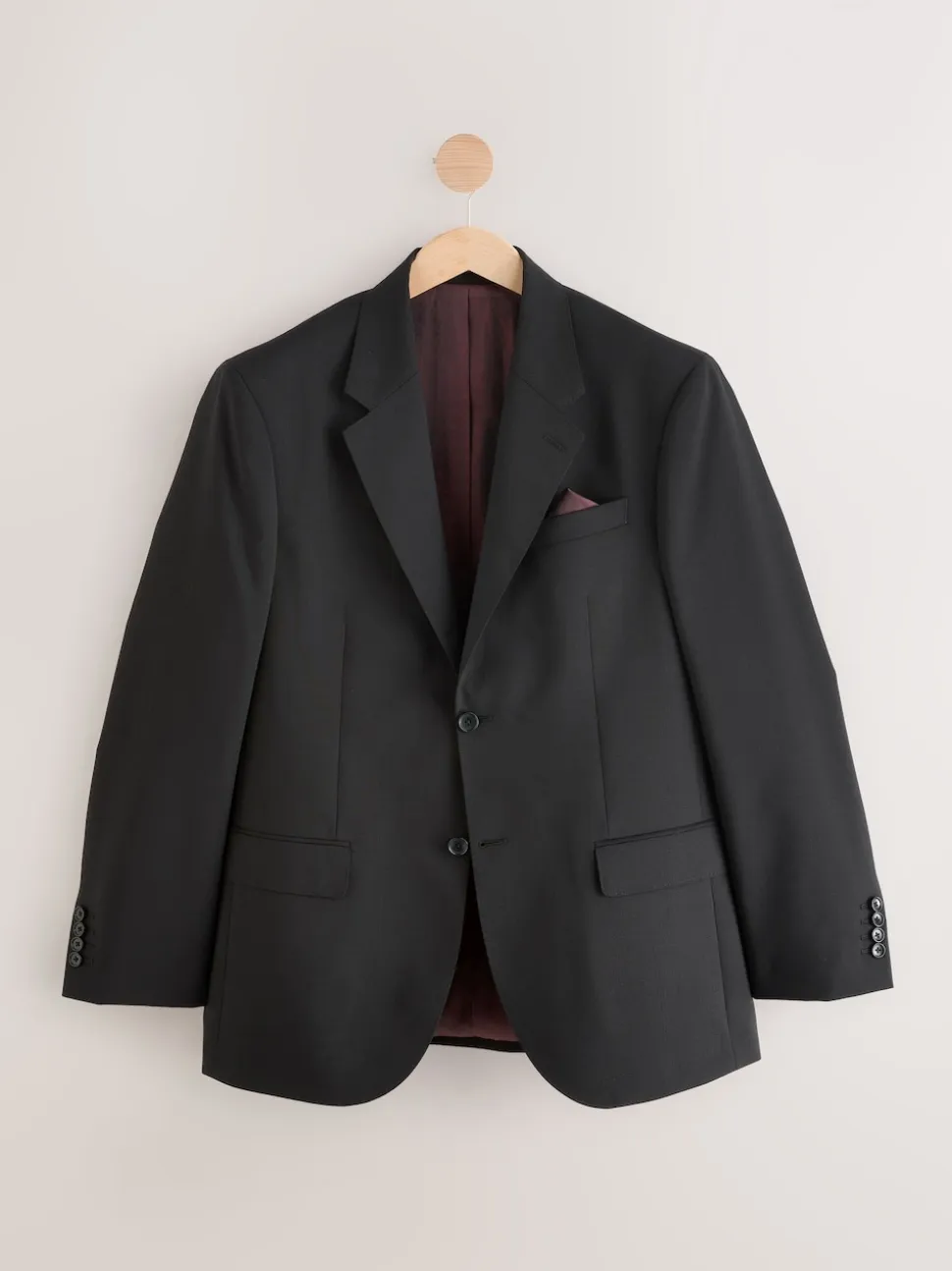 Black Regular Fit Signature Nova Fides 100% Italian Wool Suit Jacket