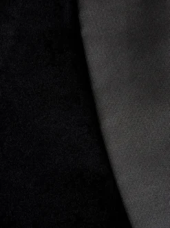 Black Regular Fit Signature Pontoglio Italian Velvet Blazer With Shawl Lapel