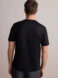 Black Regular Fit Signature SUPIMA® Cotton Crew Neck T-Shirt