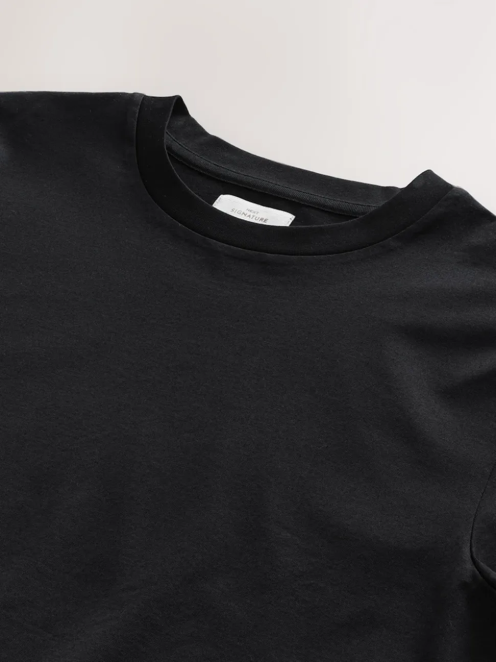 Black Regular Fit Signature SUPIMA® Cotton Crew Neck T-Shirt