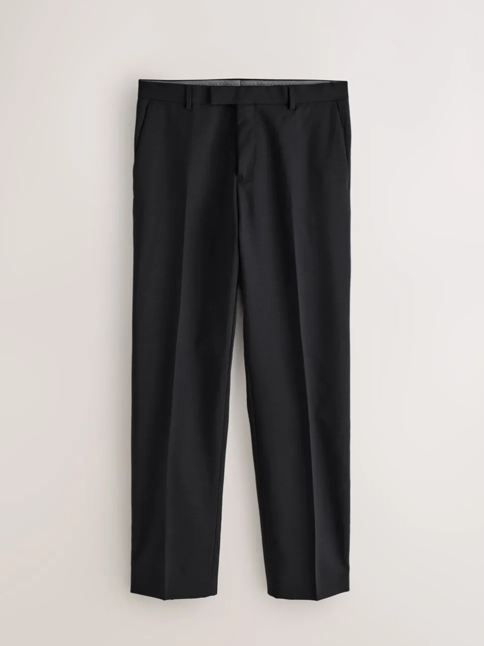 Black Regular Fit Signature Nova Fides 100% Italian Wool Tuxedo Suit Trousers