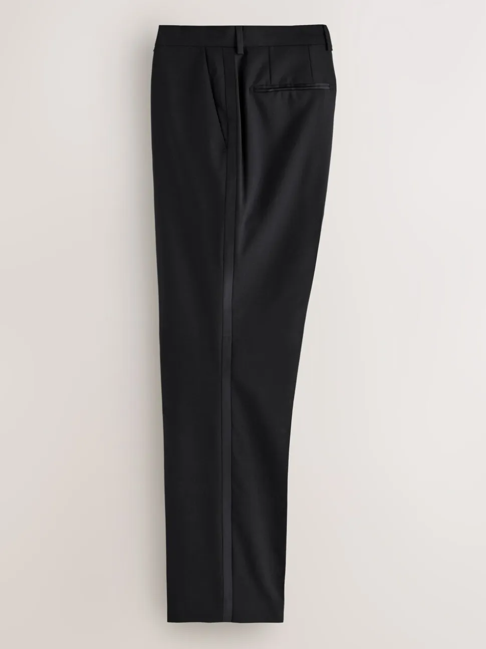 Black Regular Fit Signature Nova Fides 100% Italian Wool Tuxedo Suit Trousers
