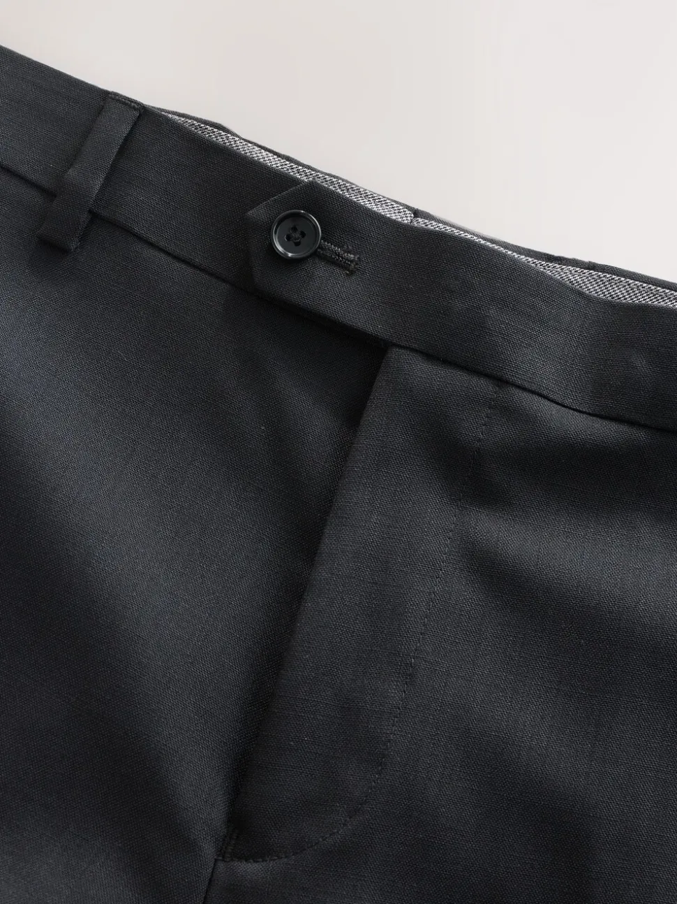 Black Regular Fit Slim Fit Signature Nova Fides 100% Italian Wool Suit Trousers