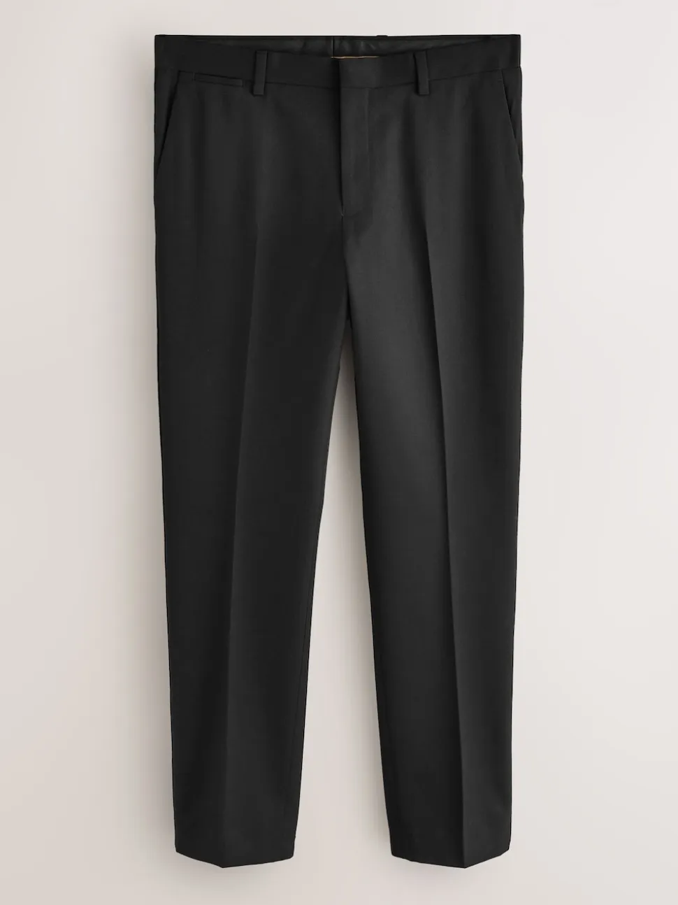 Black Regular Fit Smart Tuxedo Trousers With Velvet Side Tape Detail