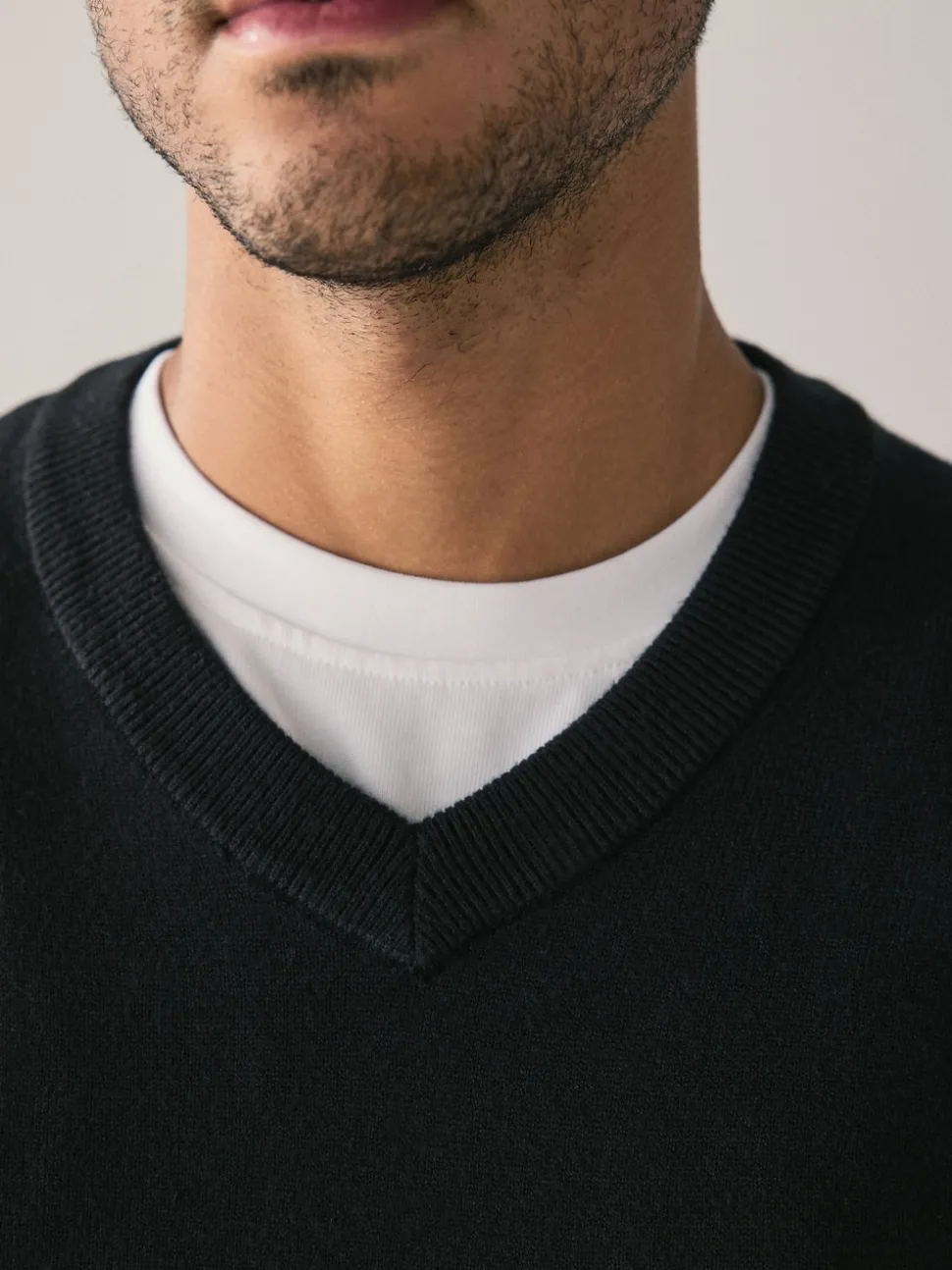 Black Regular Fit Soft Touch V-Neck Jumpers 3 Pack