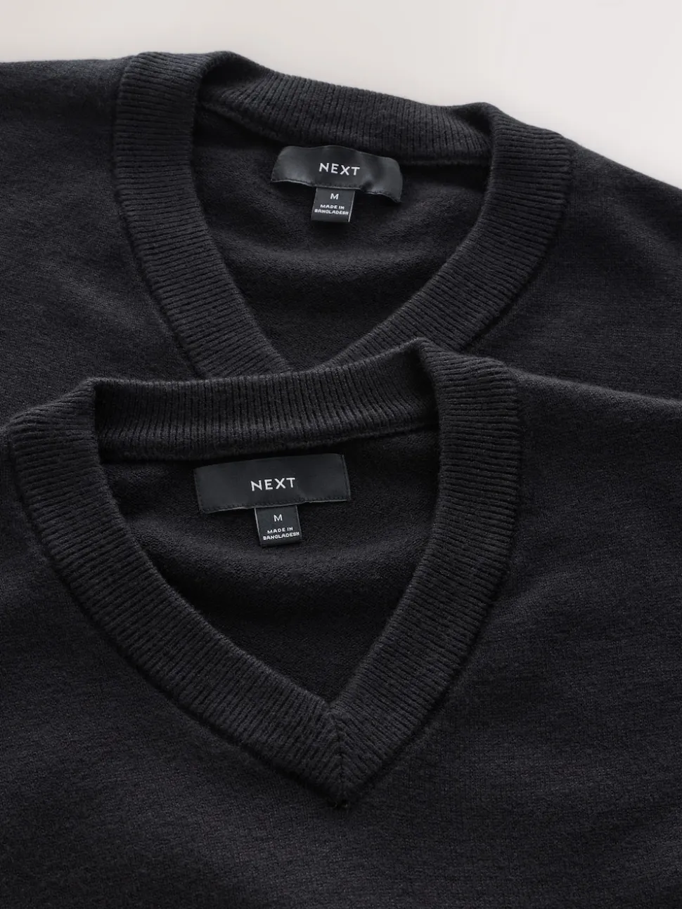 Black Regular Fit Soft Touch V-Neck Jumpers 2 Pack