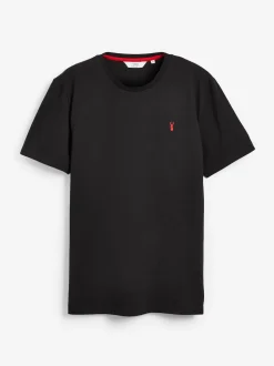Black Regular Fit Stag T-Shirt