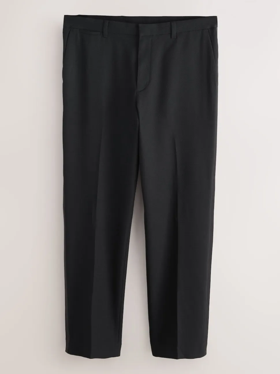 Black Regular Fit Tape Detail Textured Tuxedo Trousers
