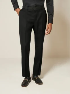Black Regular Fit Textured Suit Trousers