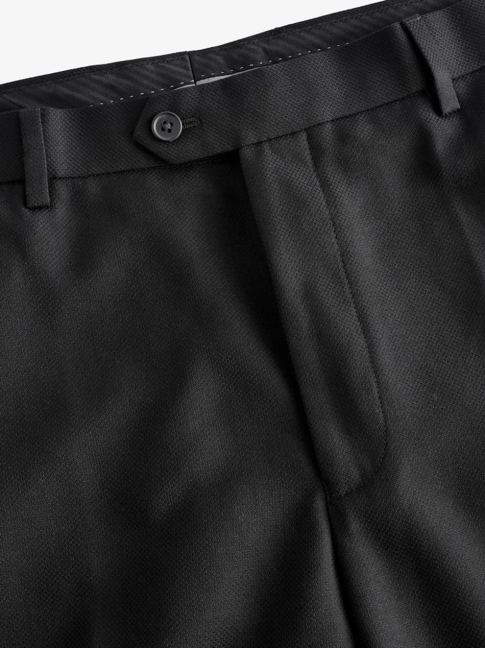Black Regular Fit Textured Suit Trousers