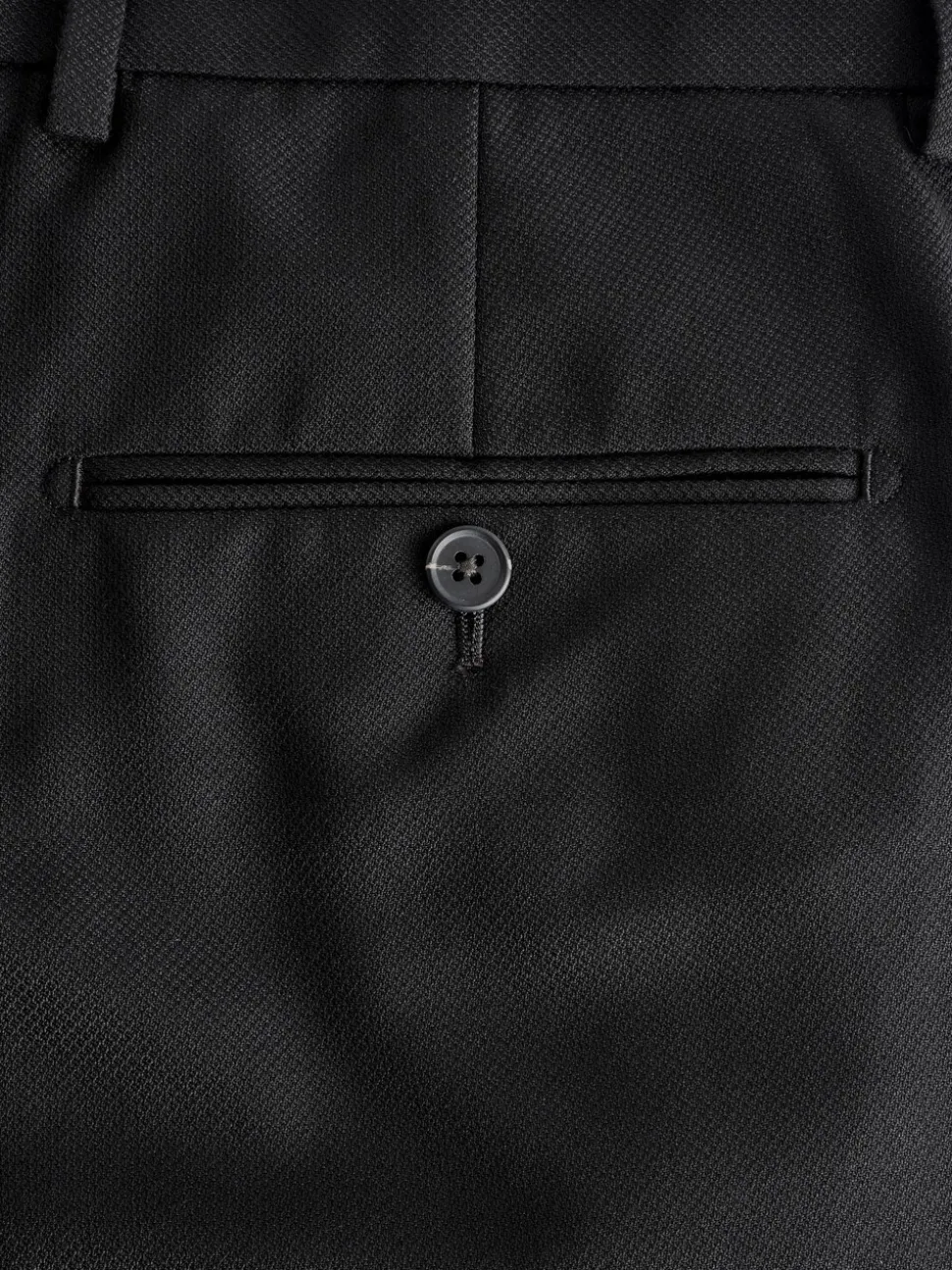 Black Regular Fit Textured Suit Trousers
