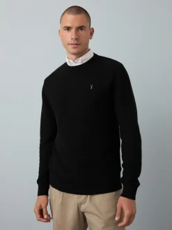 Black Regular Fit Textured Oxford Mock Shirt Jumper