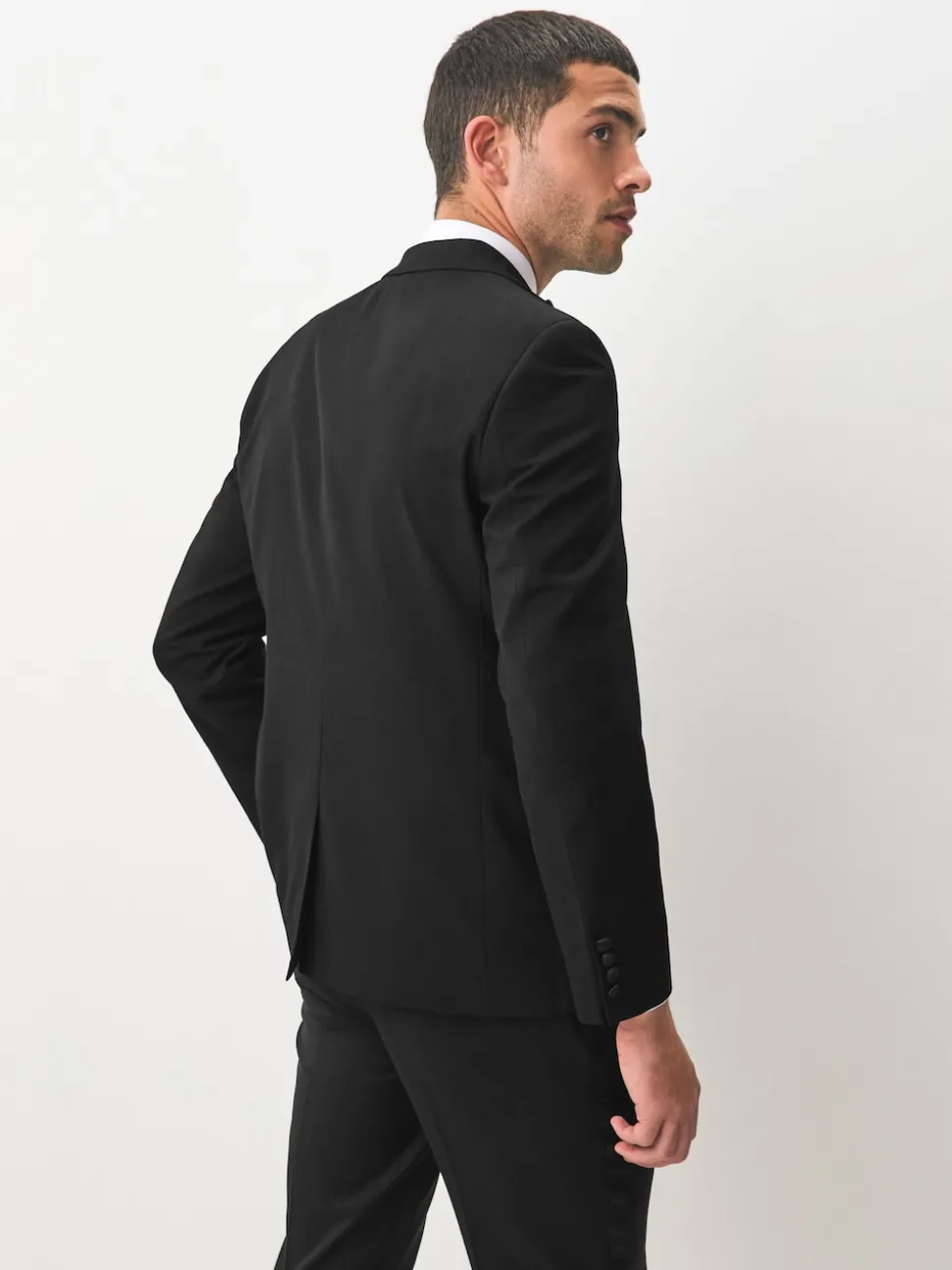 Black Regular Fit Tuxedo Suit Jacket
