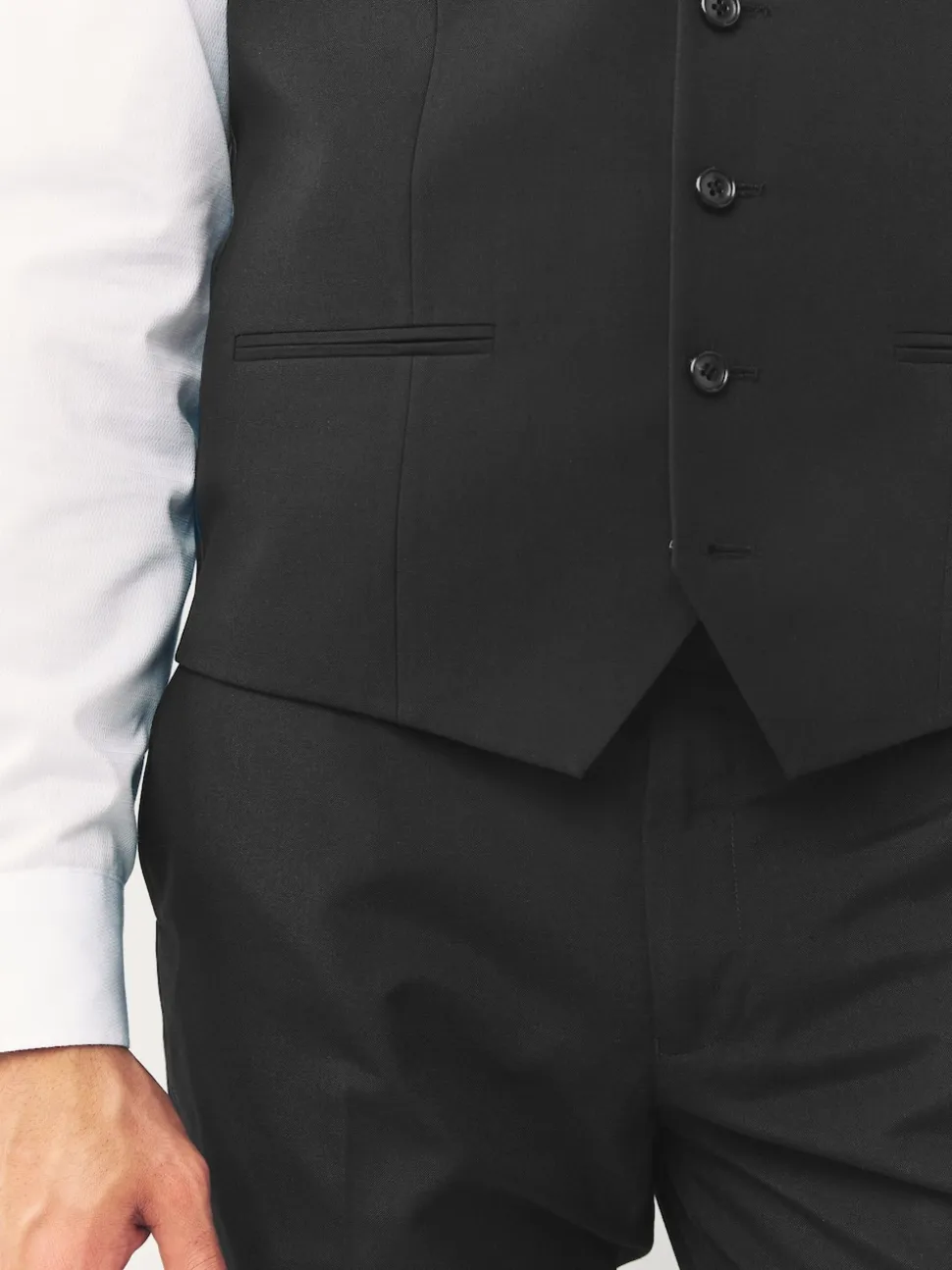 Black Regular Fit Waistcoat